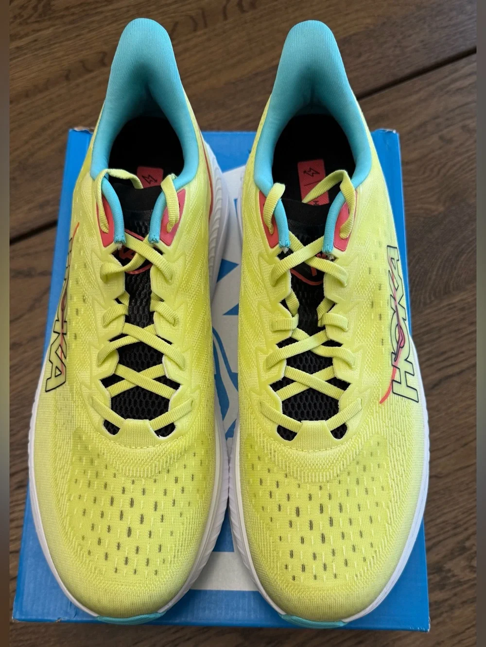 HOKA Mach 6 Yuzu/Cielo Blue Running Shoes Men's Size 14D NIB New in Box